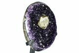 Sparkling Amethyst Geode With Metal Stand - Uruguay #368365-2